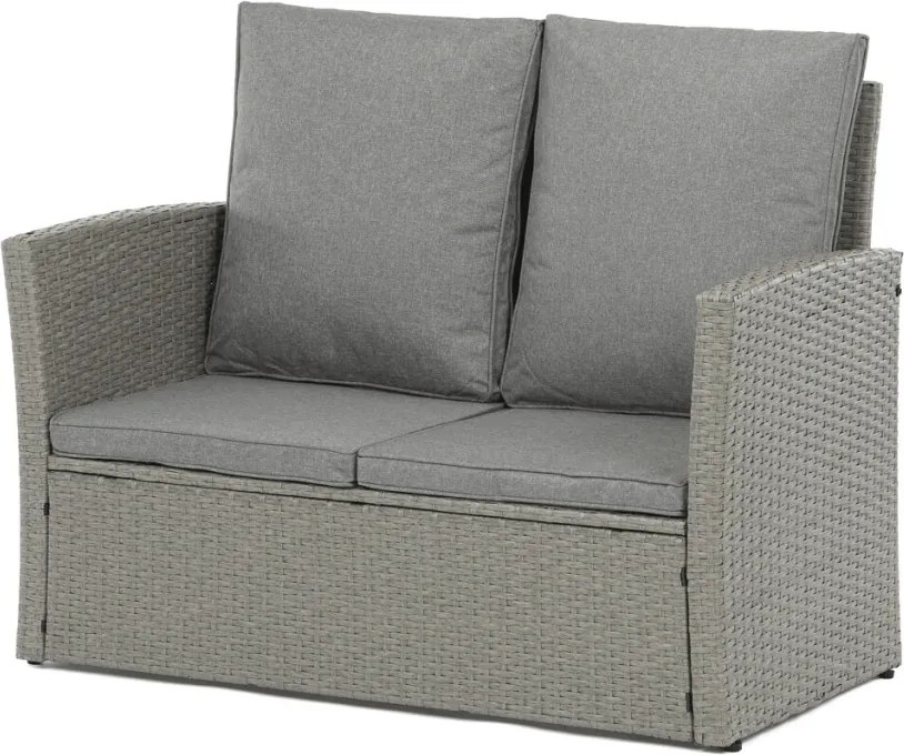 Kerti ülőgarnitúra, polyrattan, szürke, GREY