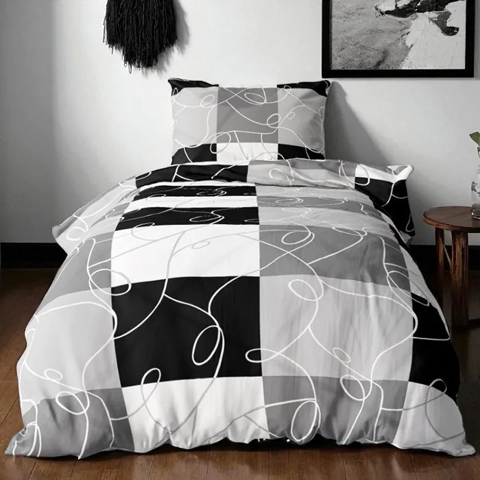 Pamut ágynemű PURA GREY 4 részes 140x200 cm