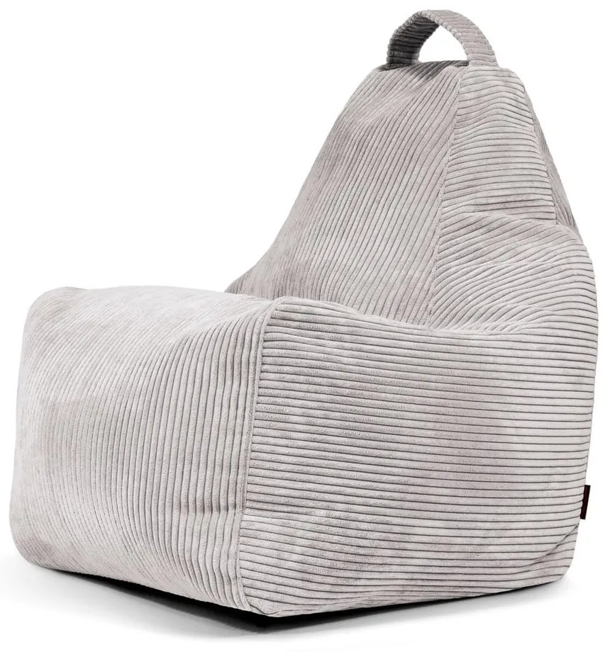 Világosszürke kordbársony babzsákfotel Play Amuse – SLOWDOWN