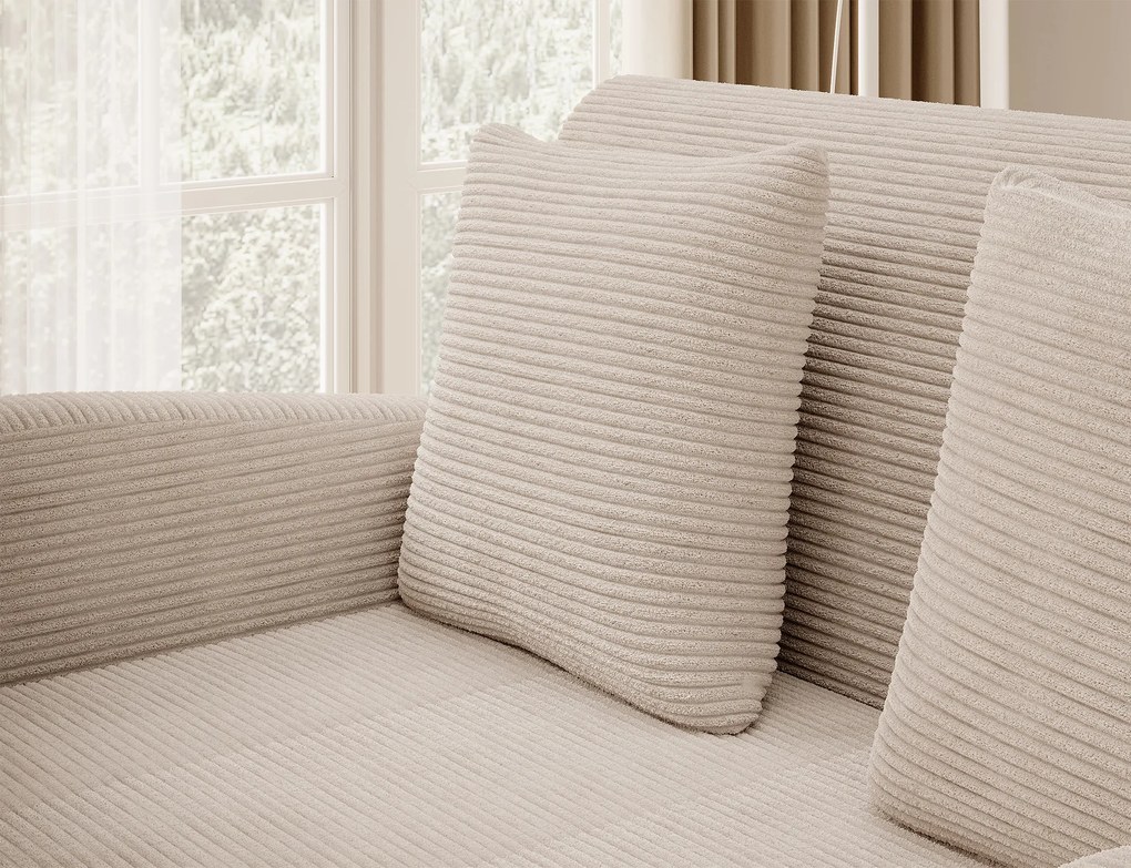 AKCIÓ Bézs 2 személyes kanapé ARIO JARELL, kihúzható, II. osztályú