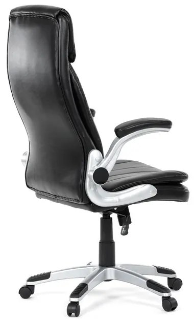 Fekete ökobőr irodai szék hintamechanikával. KA-F1218 BK