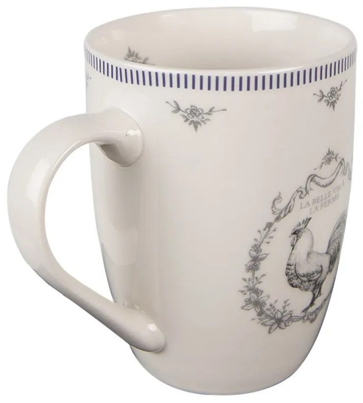 Porcelán bögre kakasos French Rooster