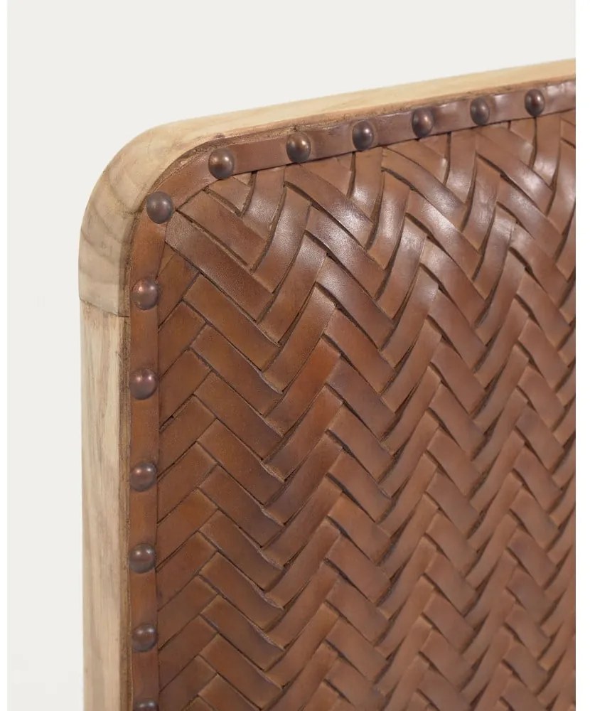 Barna bőr ágytámla 163x60 cm Natesa – Kave Home