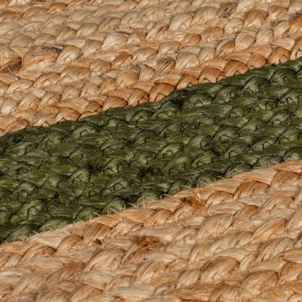 Sötétzöld-natúr színű kézi szövésű juta futószőnyeg 80x230 cm Grace Green – Flair Rugs