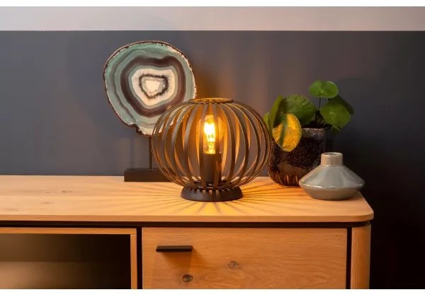 Lucide 78574/25/30 - Asztali lámpa MANUELA 1xE27/40W/230V átm. 25,5 cm fekete