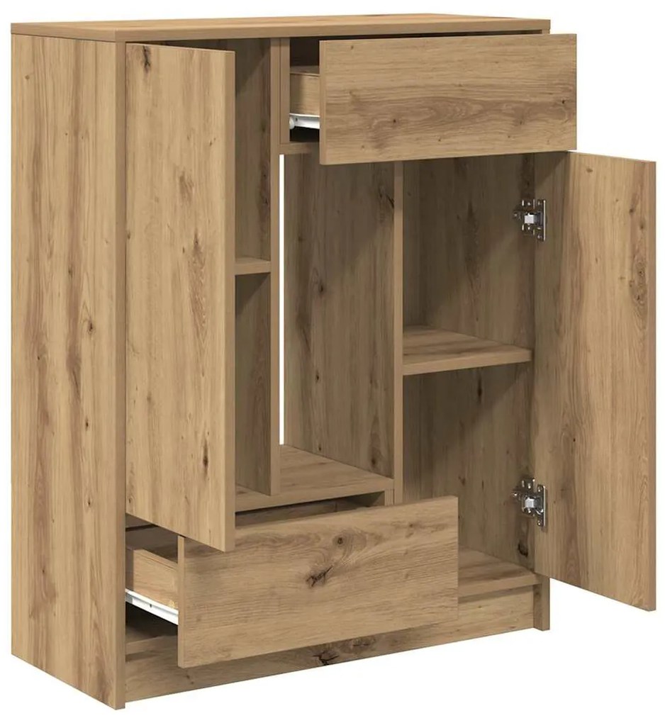 kézműves tölgy komód fiókokkal és ajtókkal 73x31x90 cm