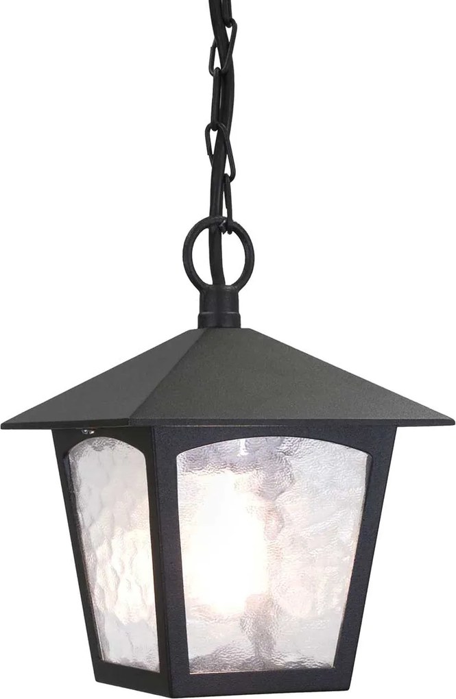 Elstead klasszikus kültéri függeszték york fekete átlátszó IP43 elsbl6b-black
