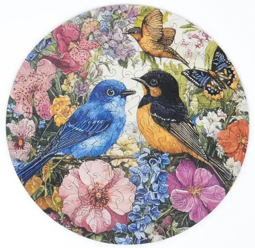 Tavaszi madarak fa puzzle