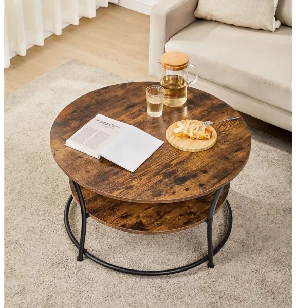 ELDUR dohányzóasztal barna/fekete