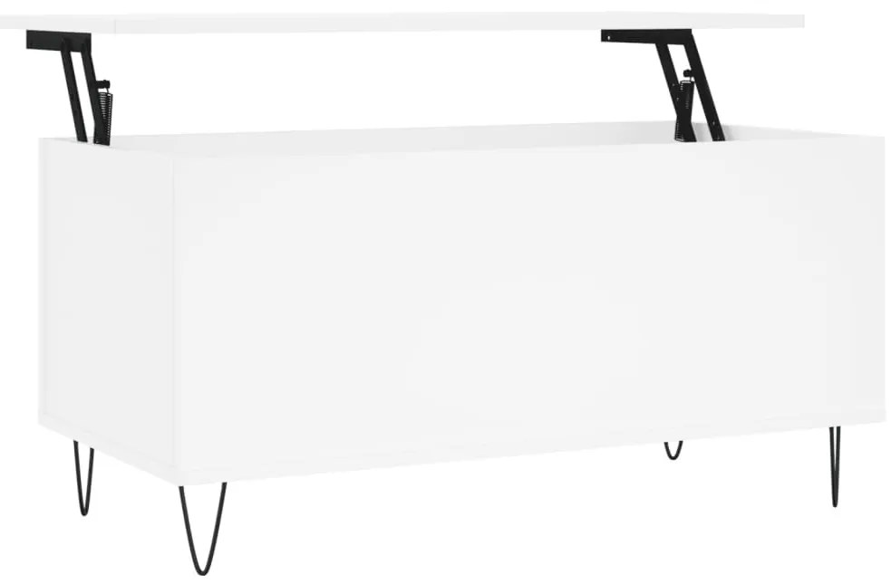 Fehér szerelt fa dohányzóasztal 90x44,5x45 cm