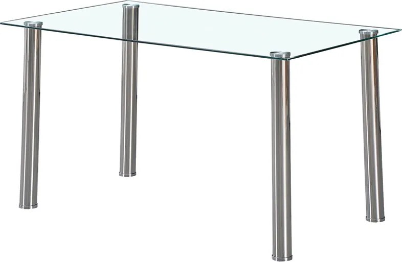 Berna 140 cm szögletes üveg étkezőasztal transparent
