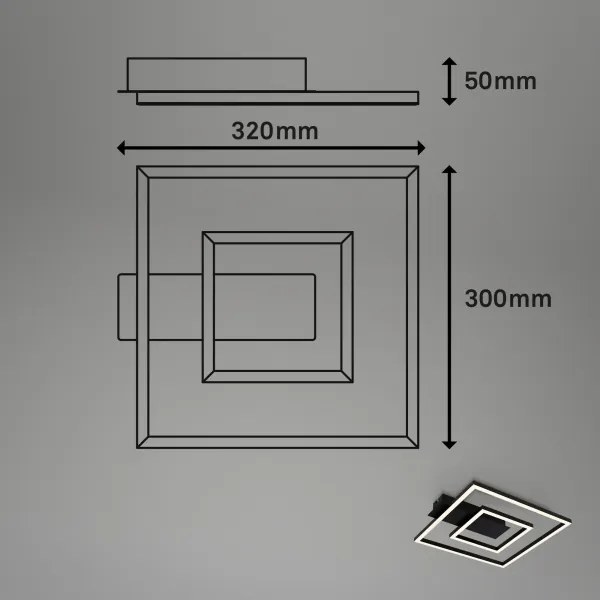 Briloner - LED mennyezeti lámpa FRAME LED/22W/230V 3000K 30x32 cm fekete