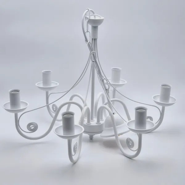 Csillár láncon DONATO 6xE14/40W/230V fehér