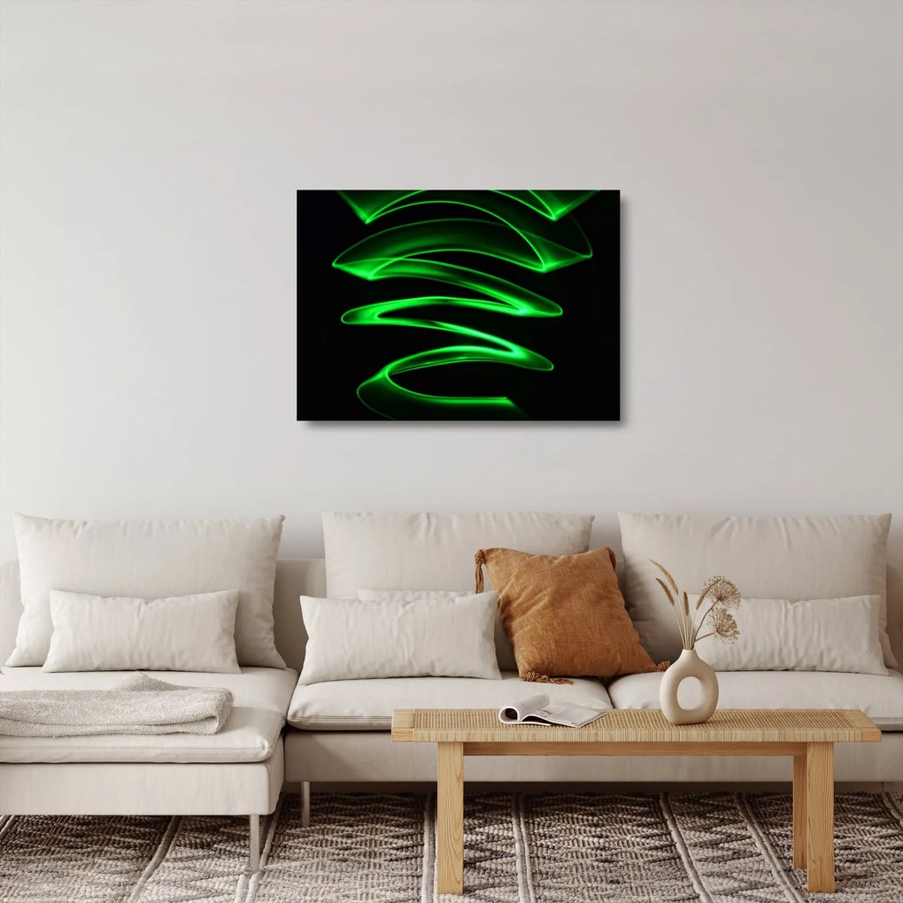 Kép - neonhullámok (üvegen) (70x50 cm)