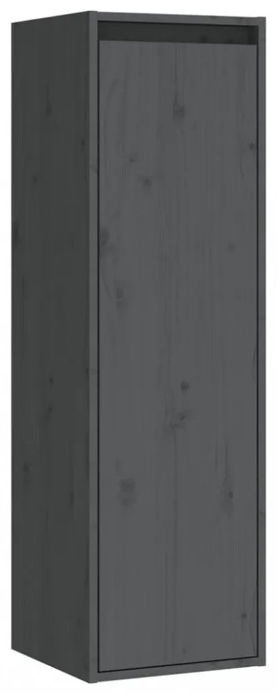 2 db szürke tömör fenyőfa faliszekrény 30 x 30 x 100 cm