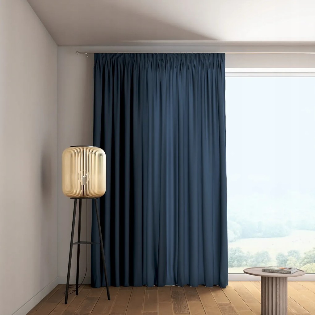 Függöny ráncoló szalaggal 1 db 130x260cm kék árnyalatok