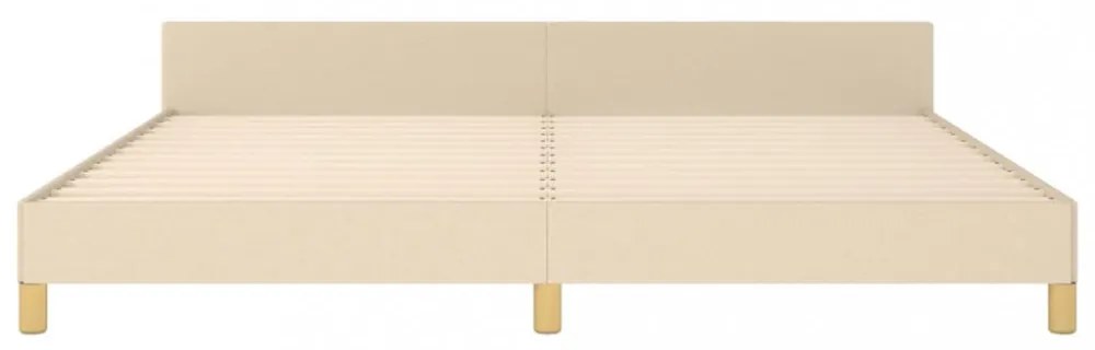 krémszínű szövet ágykeret matrac nélkül 200 x 200 cm