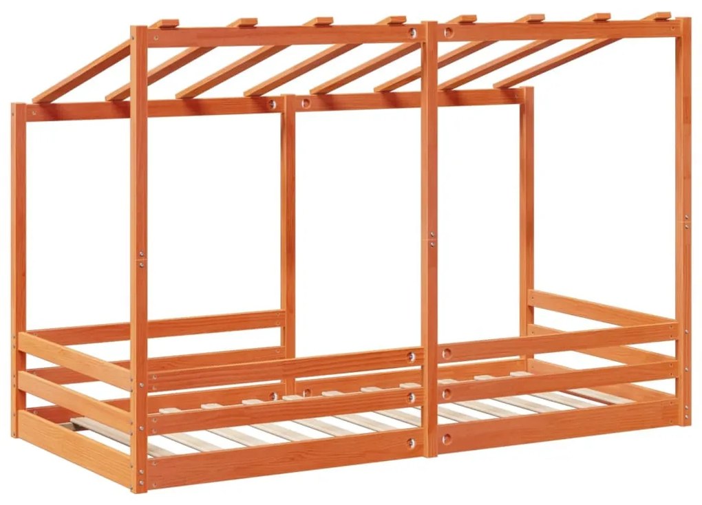 viaszbarna tömör fenyőfa gyerekágytető 100 x 200 cm