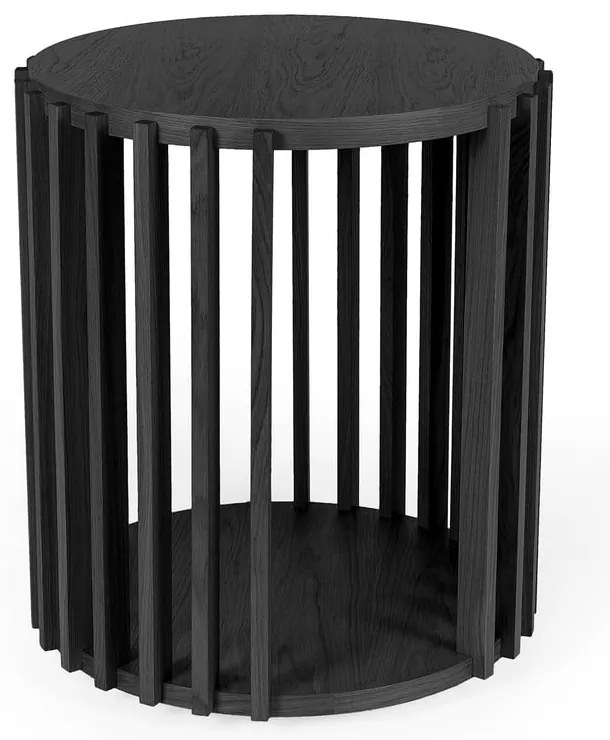 Drum fekete tárolóasztal, ø 53 cm - Woodman