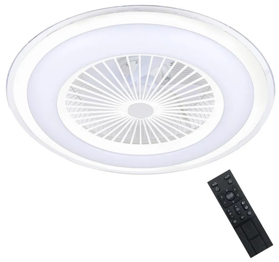 Brilagi - LED Dimmelhető lámpa ventilátorral RONDA LED/48W/230V fehér + távirányító