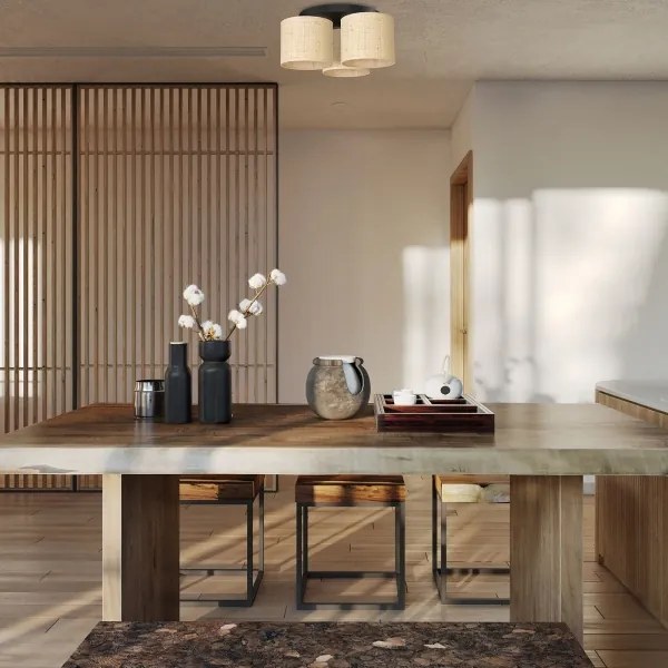 Felületre szerelhető csillár RATTAN 3xE27/60W/230V rattan