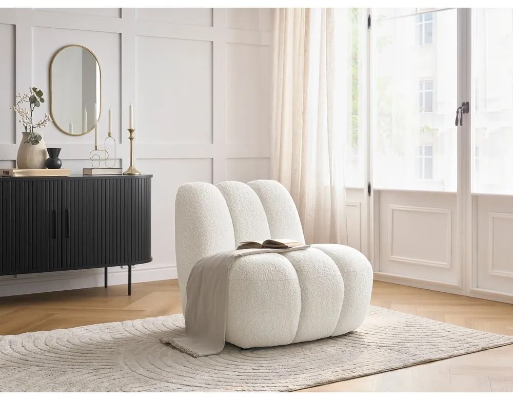 Fehér buklé fotel Janissaire – Bobochic Paris