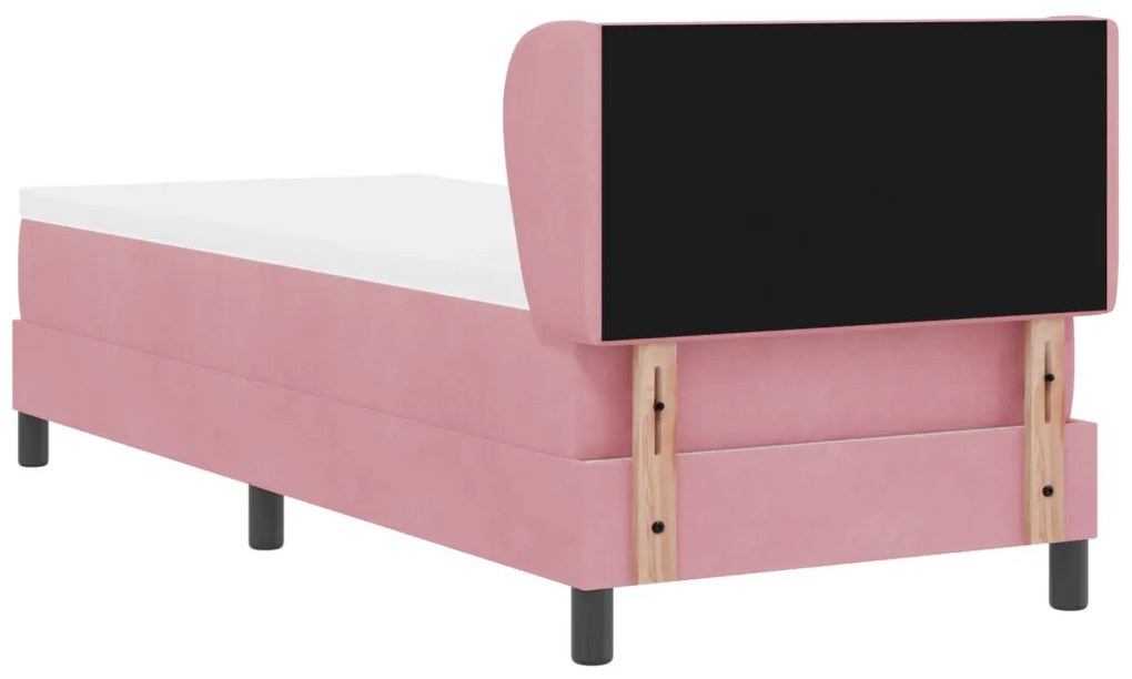 Boxspring Ágy Ágyneművel Rózsaszín 80x200 cm Velvet