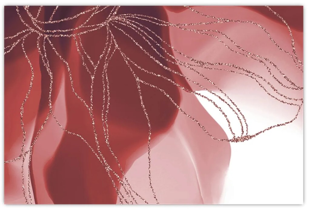 Kép - Piros absztrakt virág N⁰1 (90x60 cm)