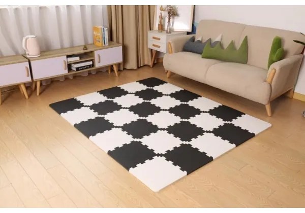 KINDERKRAFT - Habszivacs kirakós LUNO 30db fekete/fehér