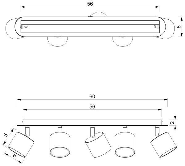 Spotlámpa DIXIE 5xGX53/11W/230V rózsaszín