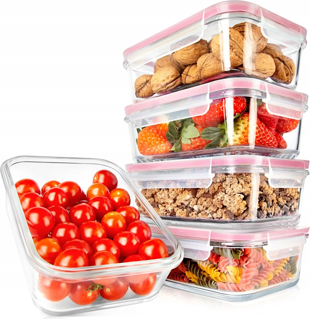 Üveg Ételtároló Dobozok 5 Db 900ML Nutrichef Bpa-mentes