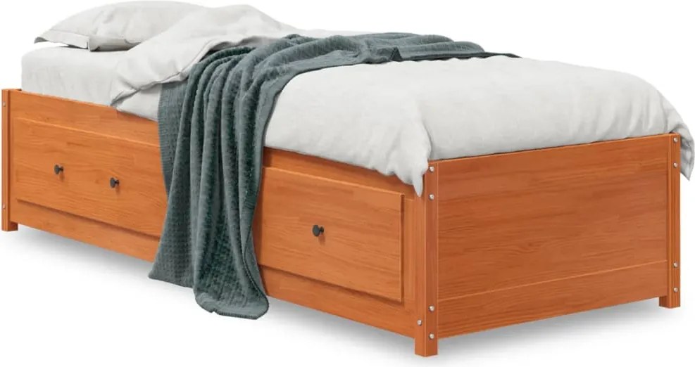 vidaXL kanapéágy ágy matrac viaszbarna 75x190 cm tömör fa fenyőfa