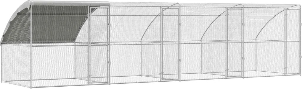 vidaXL Csirkeketrec 4 pcs Ezüst 800 x 200 x 200 cm Acél és PE