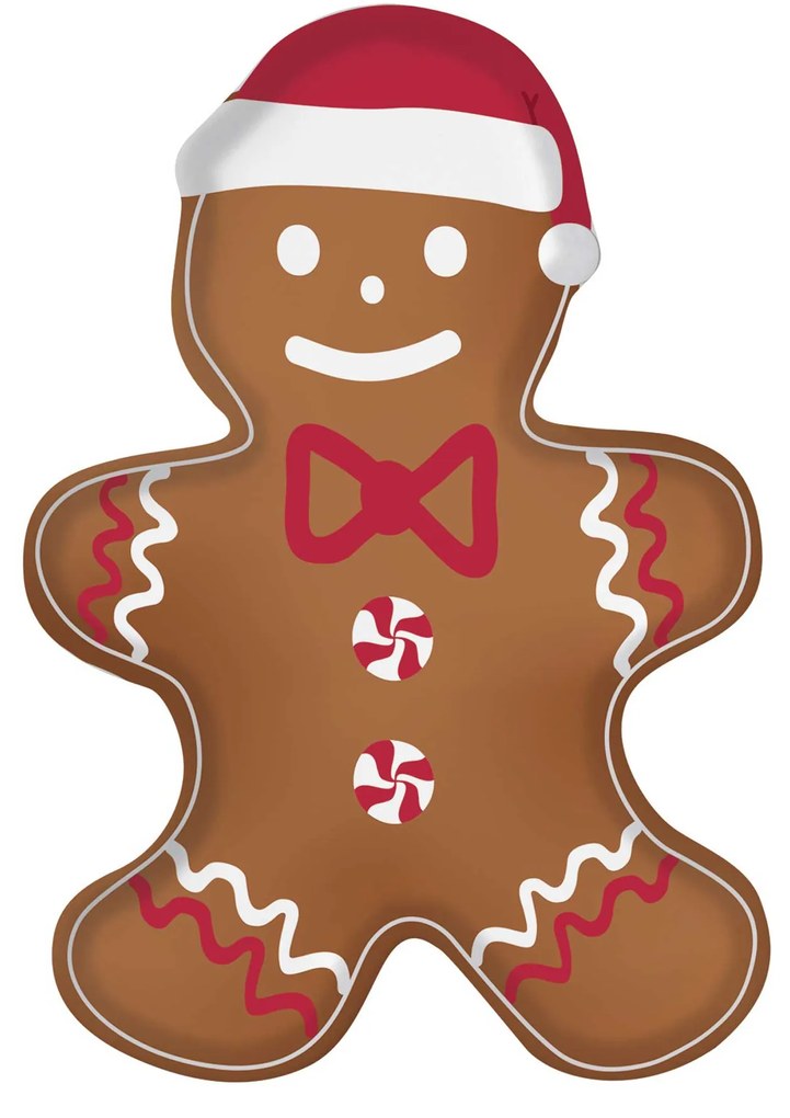 Karácsonyi Mézeskalács baba alakú kínáló tál díszdobozban Gingerbread