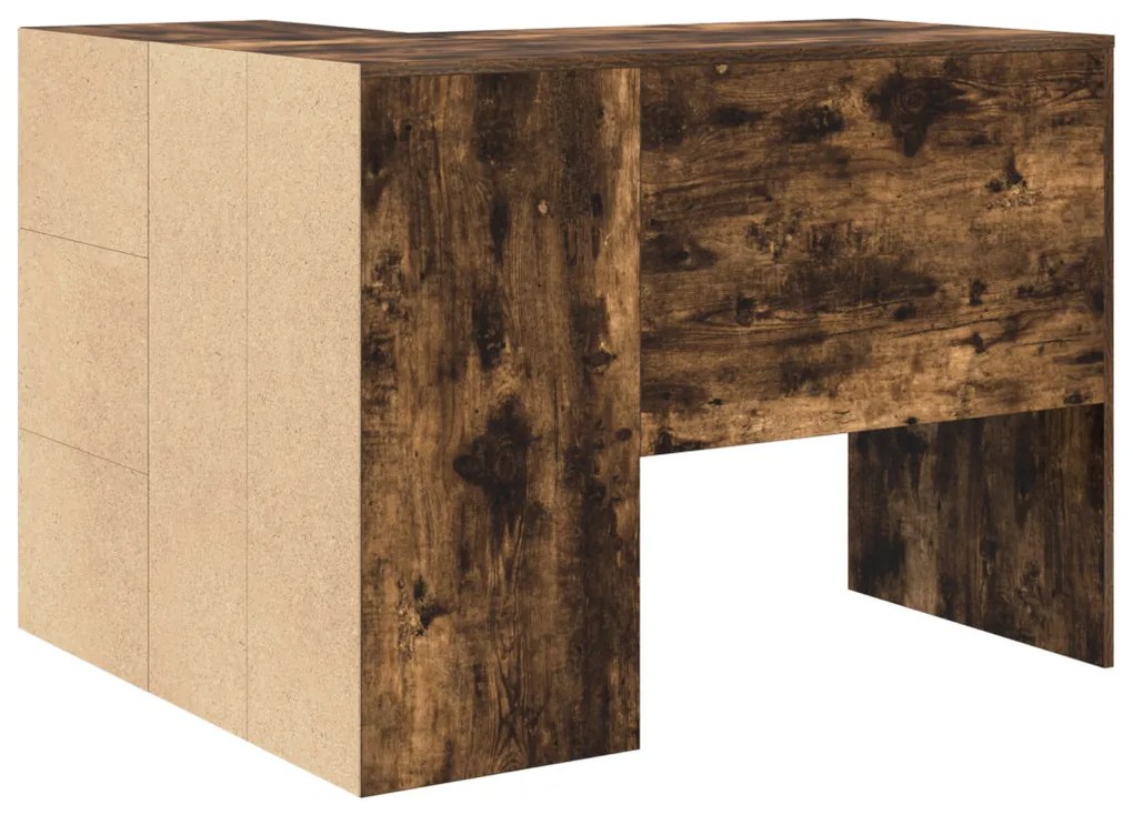 Sarok Íróasztal Füstölt Tölgy 102x88x75 cm Hajlított Fa