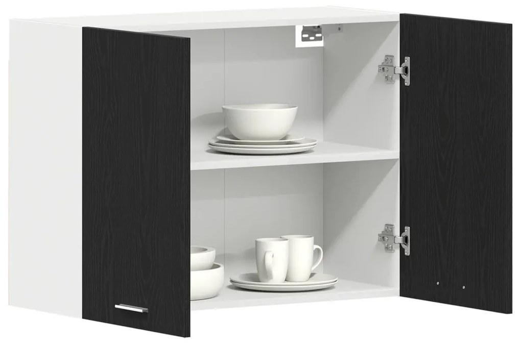vidaXL Fekete Tölgy Fali Szekrény - 80x31x60 cm - Mérnöki fából