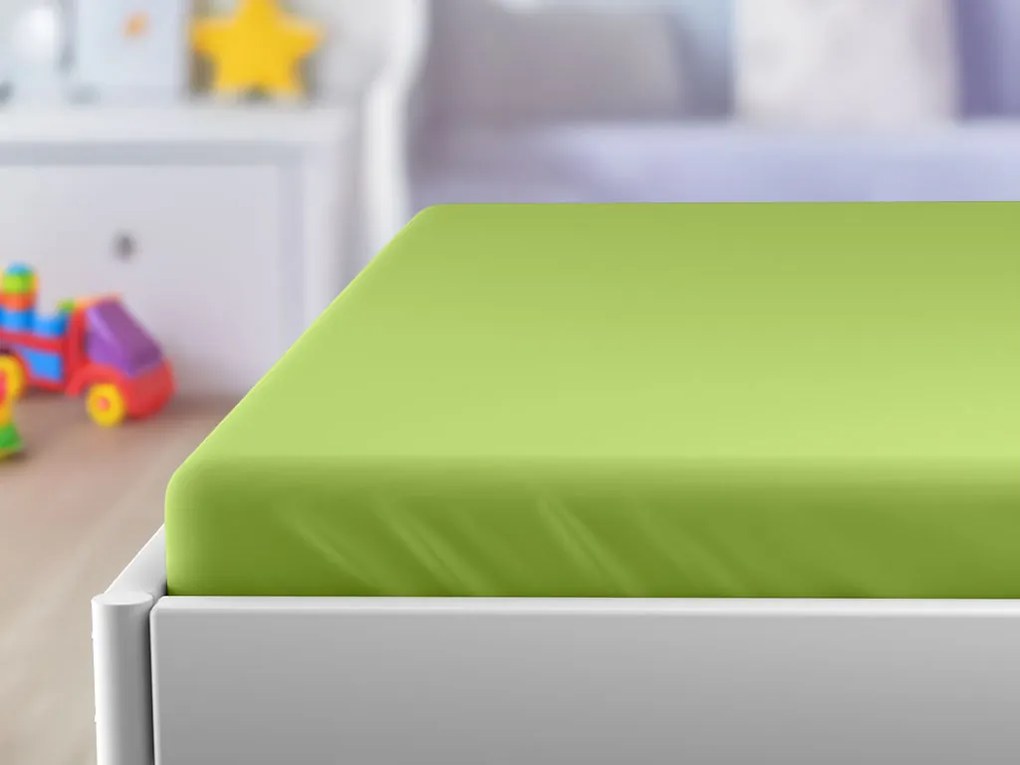 Jersey lepedő kiságyba zöld 70x140 cm