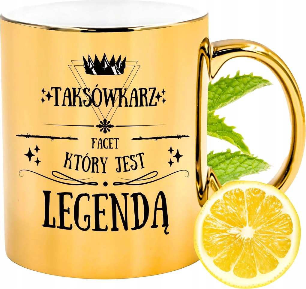 Prémium Arany Fényes Bögre Taxisofőr Ajándék Nyomtatott Fotó