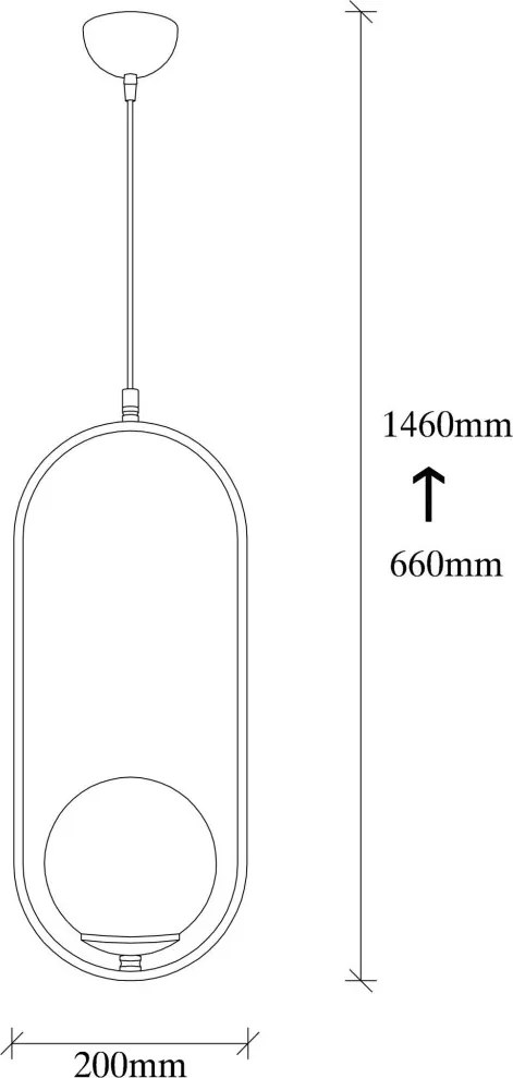 Mudoni MR-837 fekete-fehér vas és üveg függőlámpa, Ø15 cm