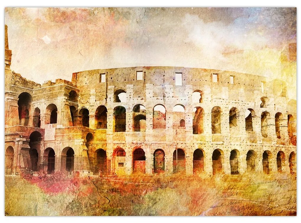 Kép - Digitális festészet, Colosseum, Róma, Olaszország (üvegen) (70x50 cm)