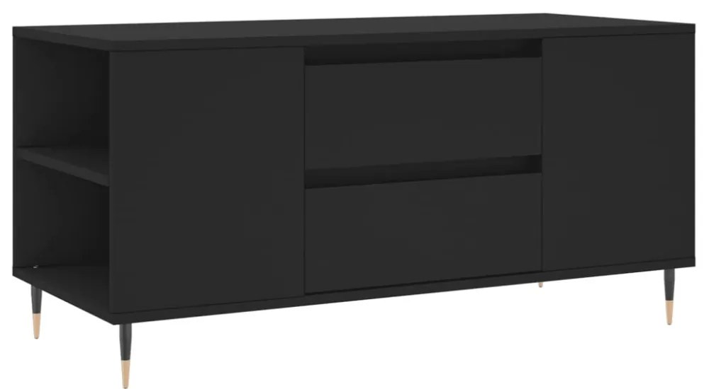 fekete szerelt fa dohányzóasztal 102x44,5x50 cm