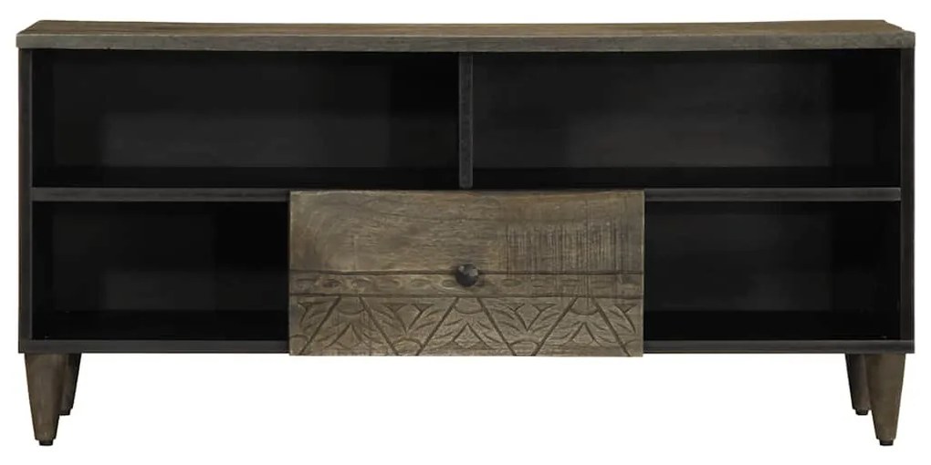 fekete tömör mangófa TV-szekrény 100 x 33 x 46 cm