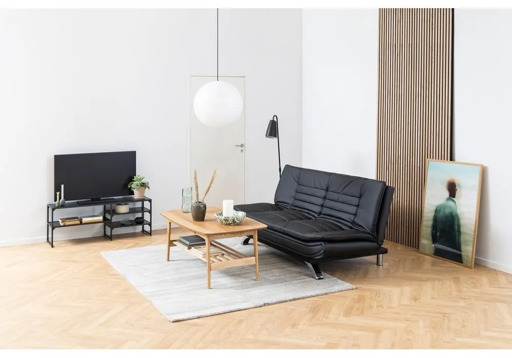 Seaford fekete TV-állvány kőrisfa dekorral, 120 x 46 cm - Actona