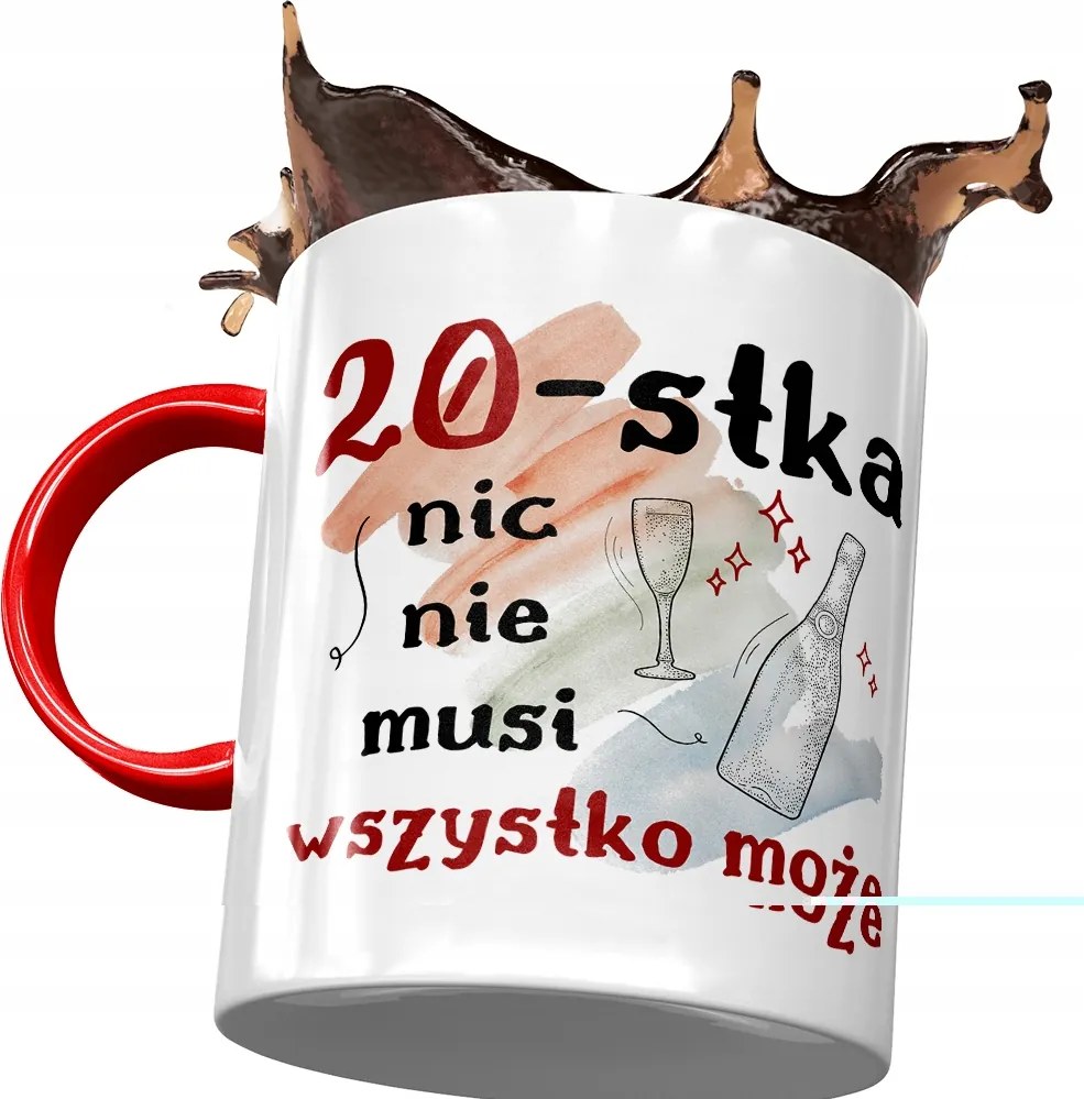 Piros Bögre Születésnapra 20 20. 20. Ajándék Nyomtatott Fotóval