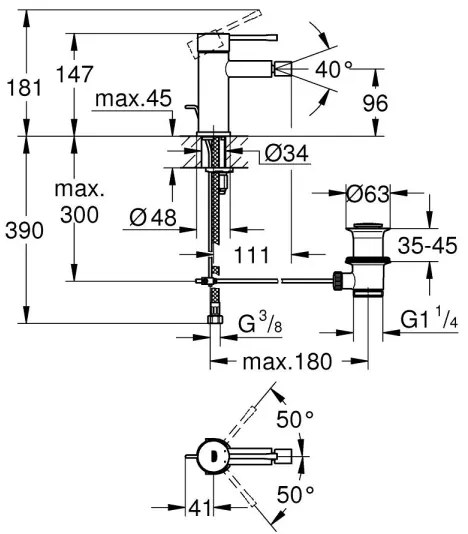 GROHE 32935DL1 - ESSENCE bidécsaptelep, S méretű, bronzszínű