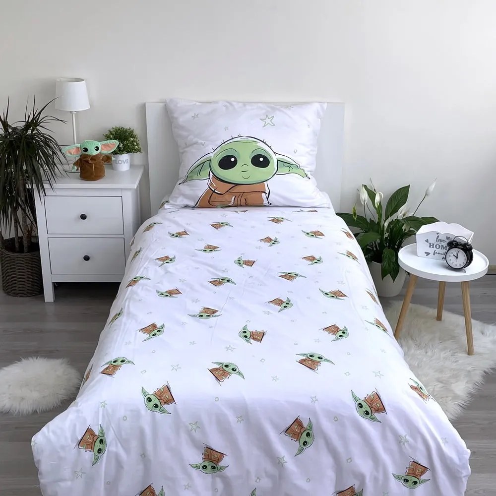 Egyszemélyes pamut gyerek ágyneműhuzat 140x200 cm Star Wars Baby Yoda – Jerry Fabrics