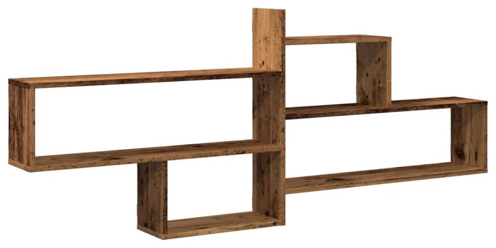 antik fa színű szerelt fa fali polc 167,5 x 18 x 68 cm