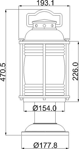 Kichler KL-ASHLANDBAY3-M-BU -Kültéri lámpatest ASHLANDBAY 1xE27/60W/230V IP44 bronz