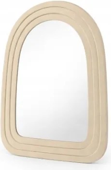204. Fali tükör 37x 27cm – Bézs keret – Modern Boho Skandináv