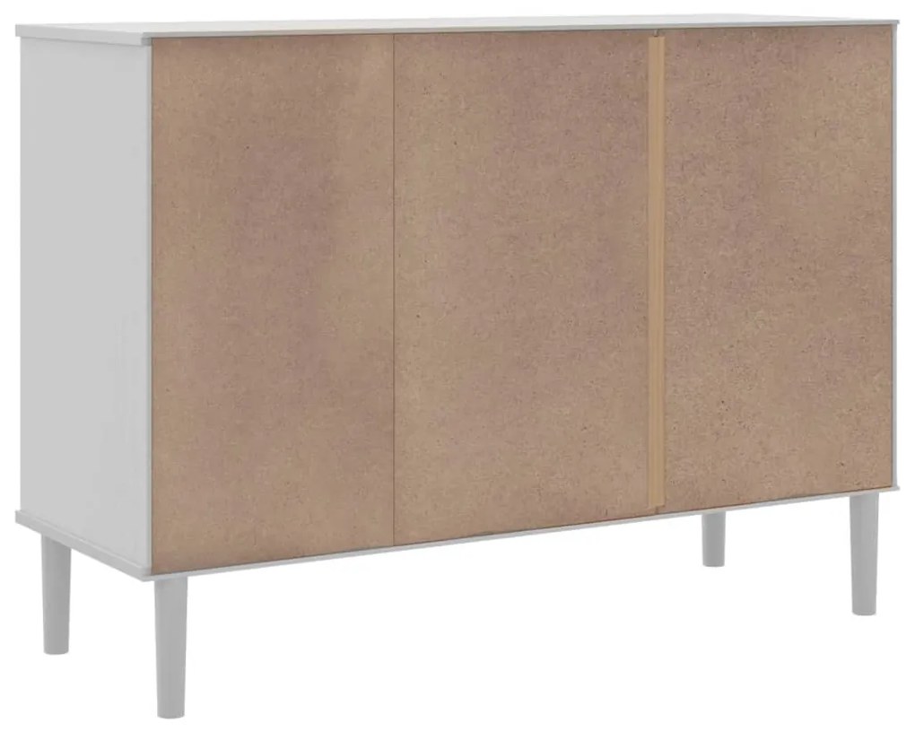 SENJA fehér rattanhatású tálalószekrény 112 x 40 x 80 cm